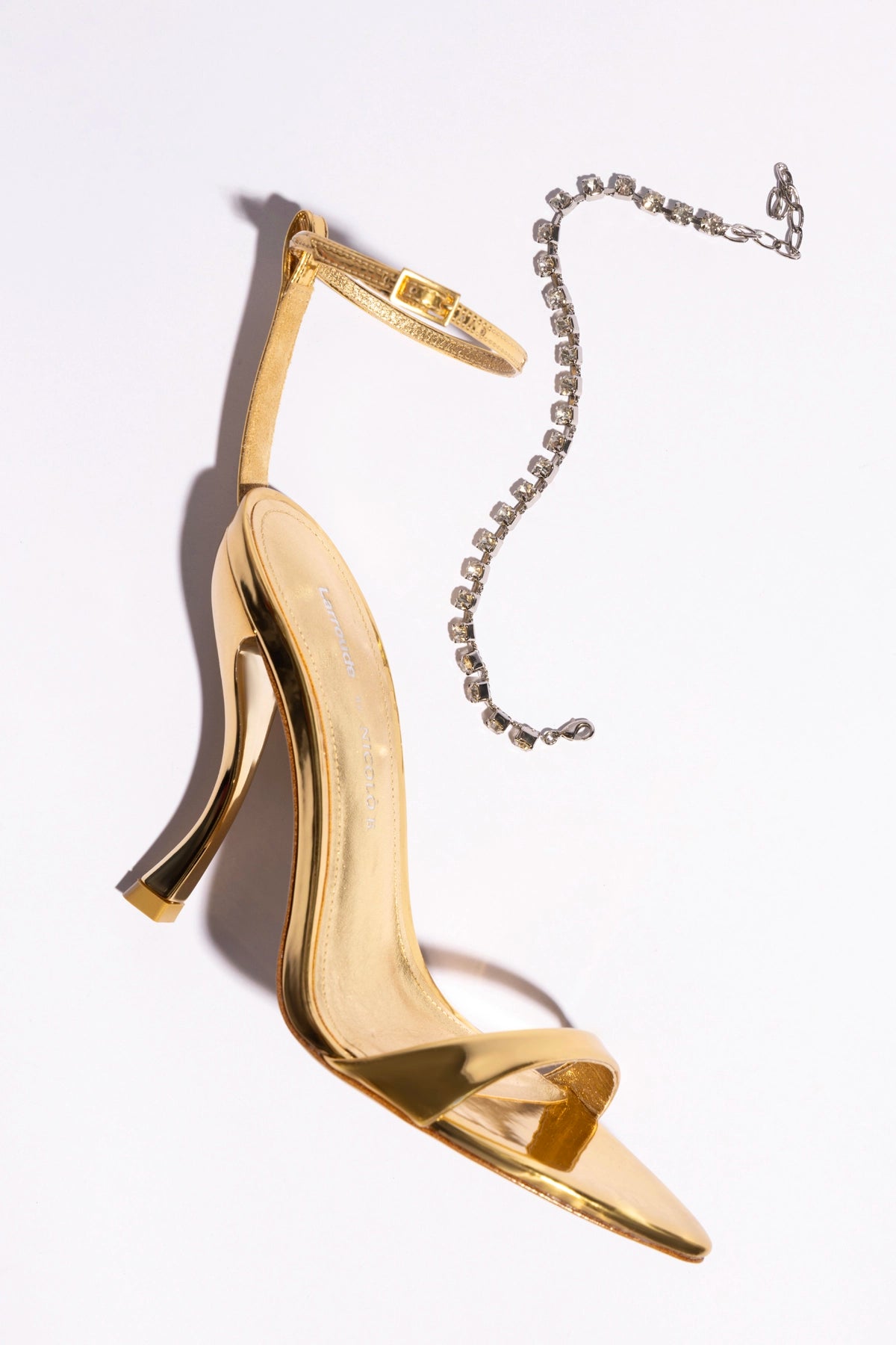 Larroudé x Nicolò B.: Nana Sandal Gold Specchio - Larroude