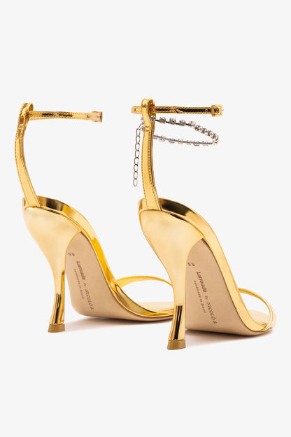 Larroudé x Nicolò B.: Nana Sandal Gold Specchio - Larroude