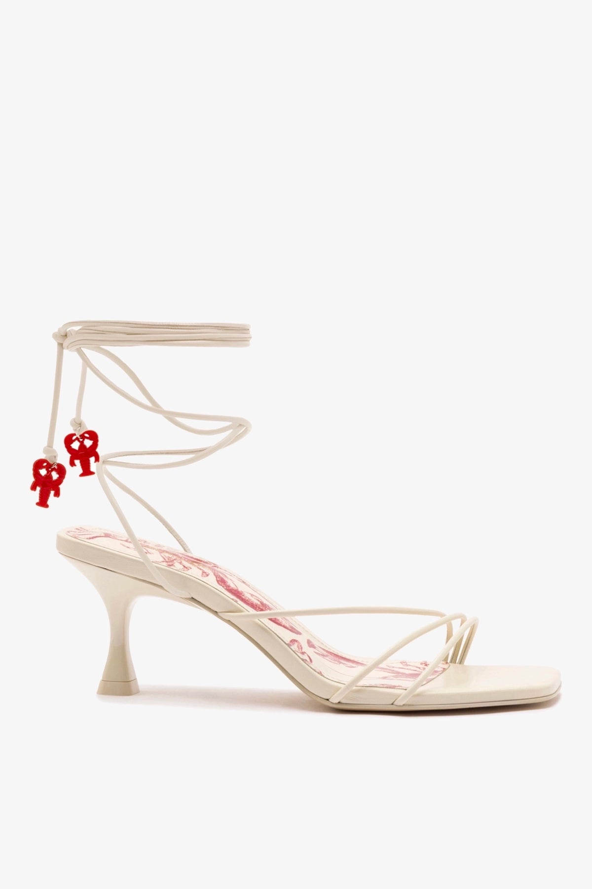 Nadia Sandal In Ivory Leather - Larroude