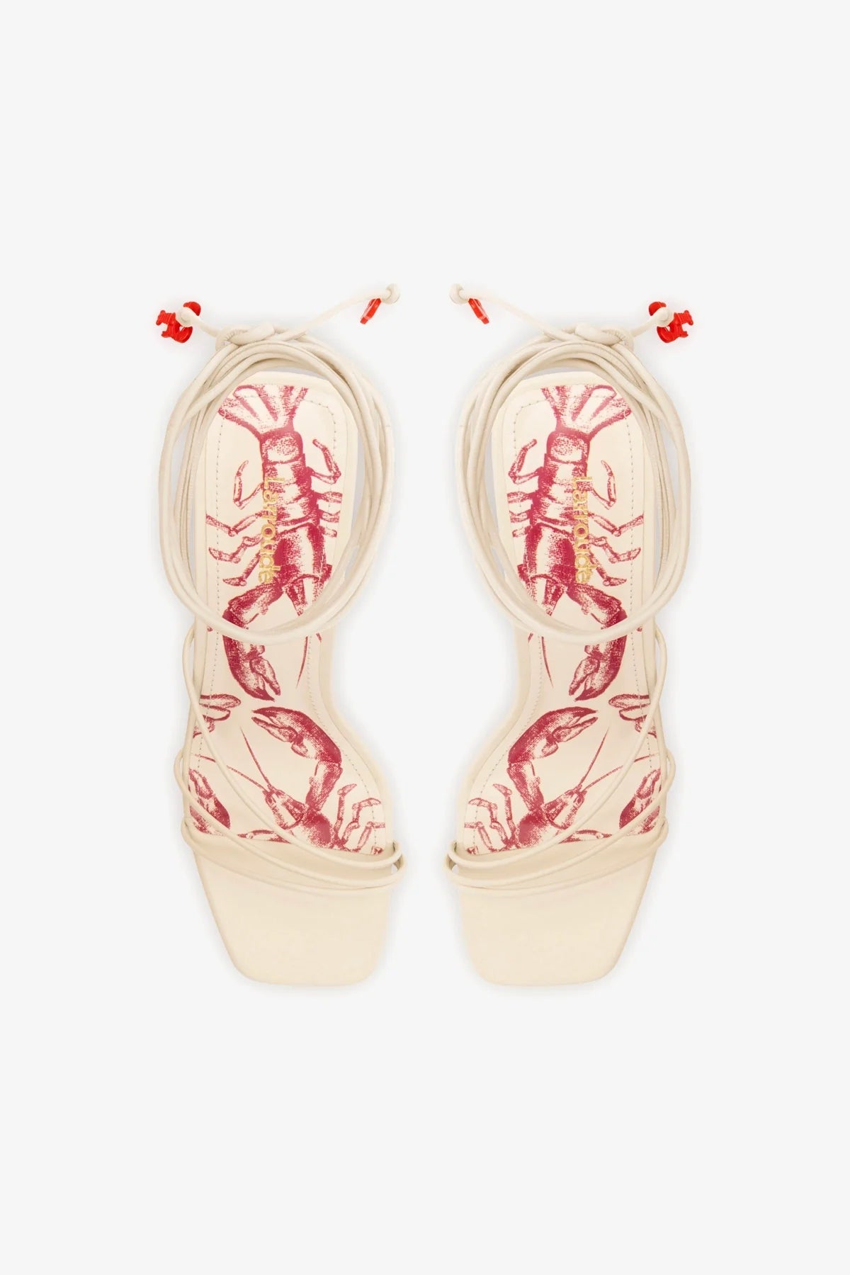 Nadia Sandal In Ivory Leather - Larroude