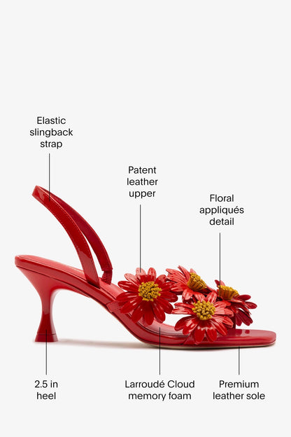 Fiore Sandal Scarlet Patent Leather - Larroude