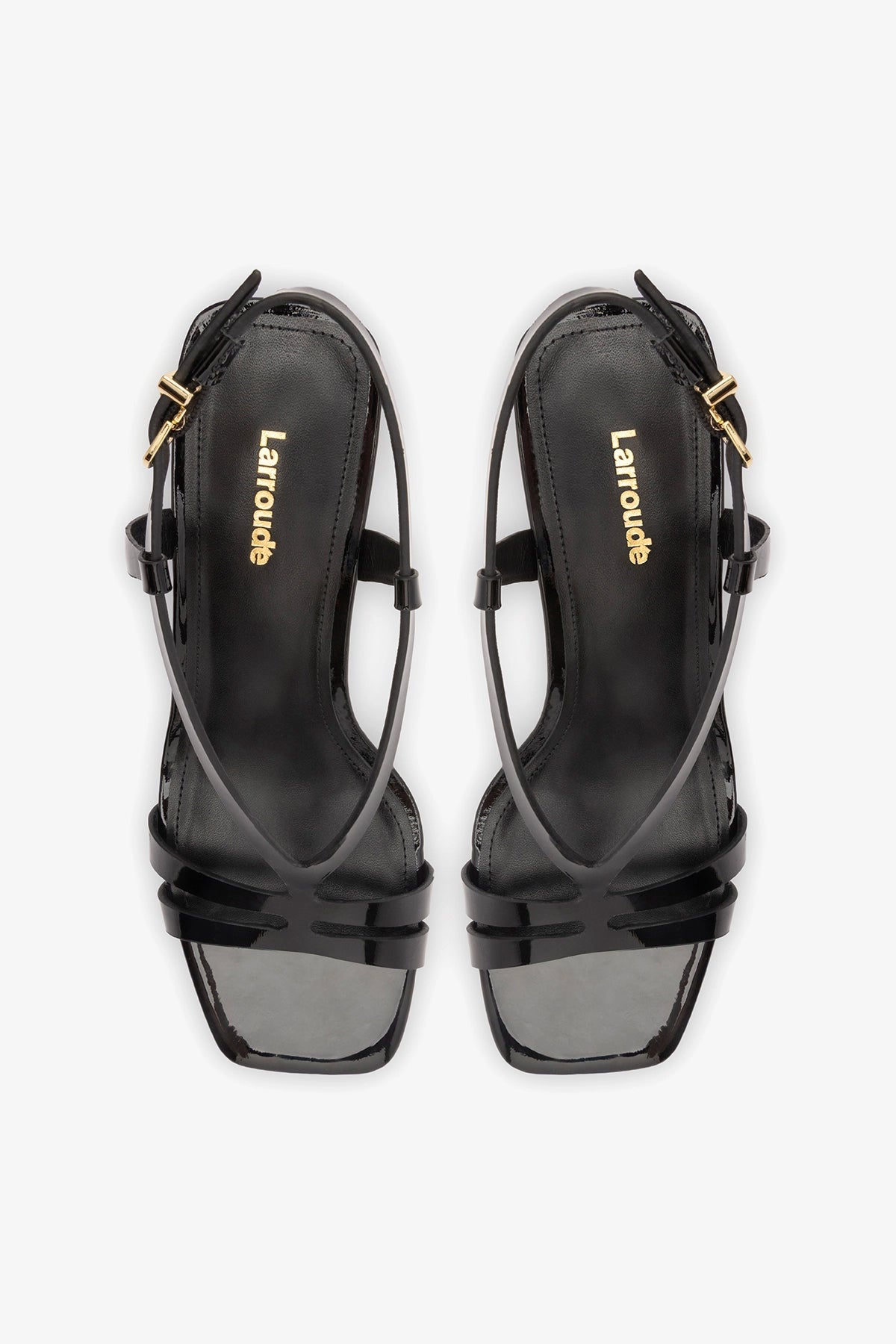 Daphne Sandal Black Patent Leather - Larroude