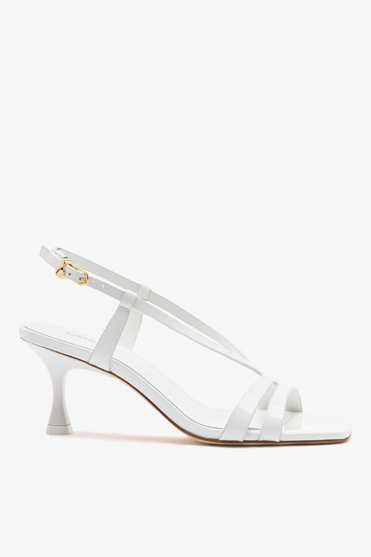 Daphne Sandal White Patent Leather - Larroude