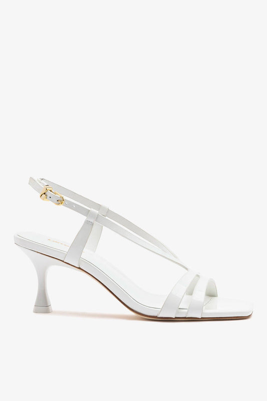 Daphne Sandal White Patent Leather - Larroude