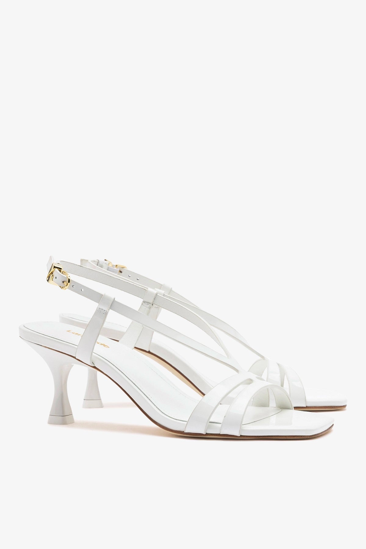 Daphne Sandal White Patent Leather - Larroude