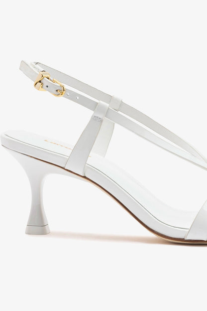 Daphne Sandal White Patent Leather - Larroude