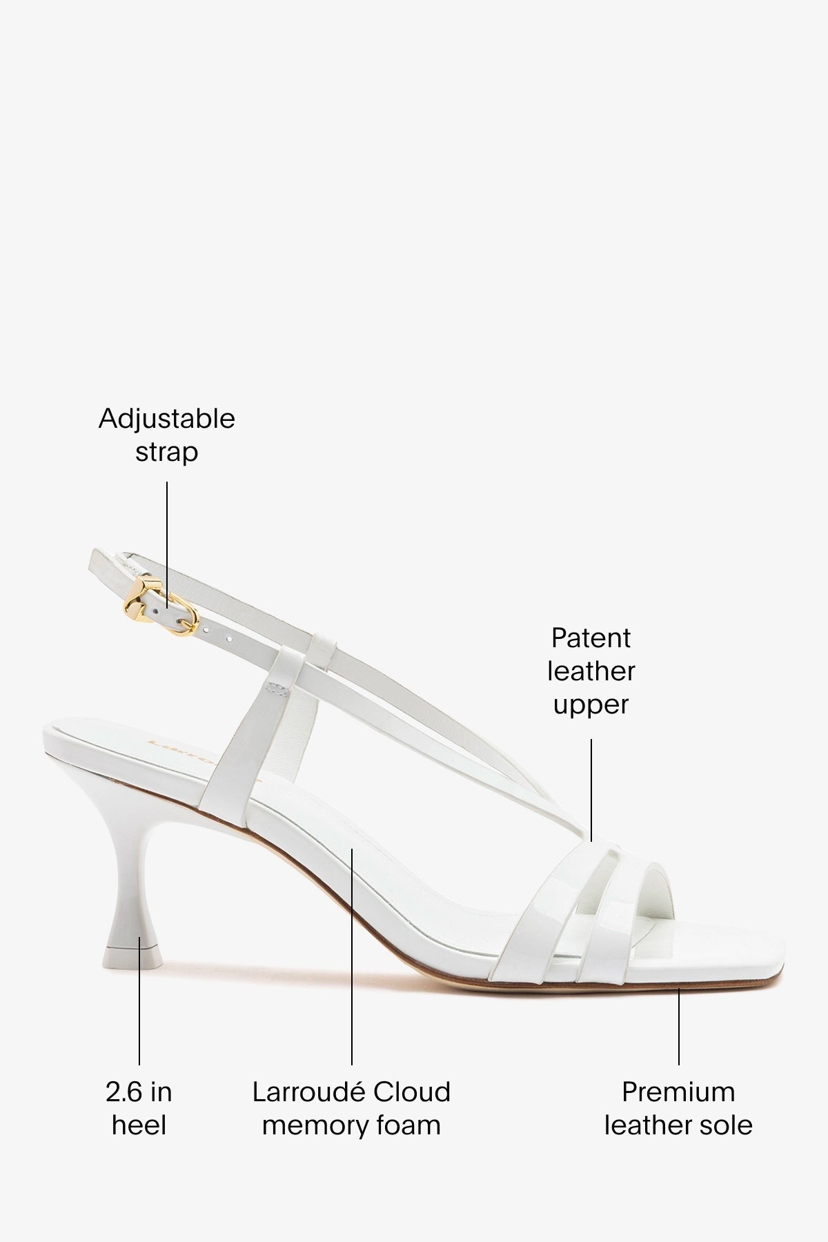 Daphne Sandal White Patent Leather - Larroude