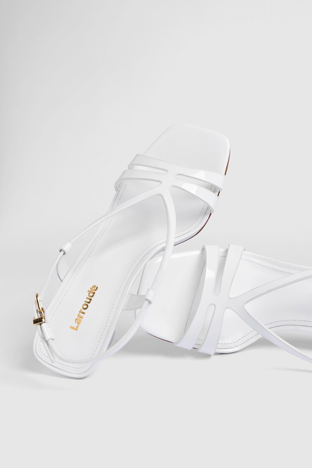 Daphne Sandal White Patent Leather - Larroude