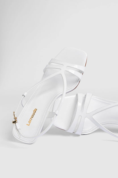 Daphne Sandal White Patent Leather - Larroude