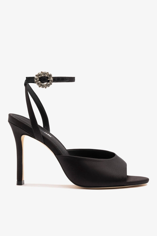 Jasmine Sandal Black Satin - Larroude