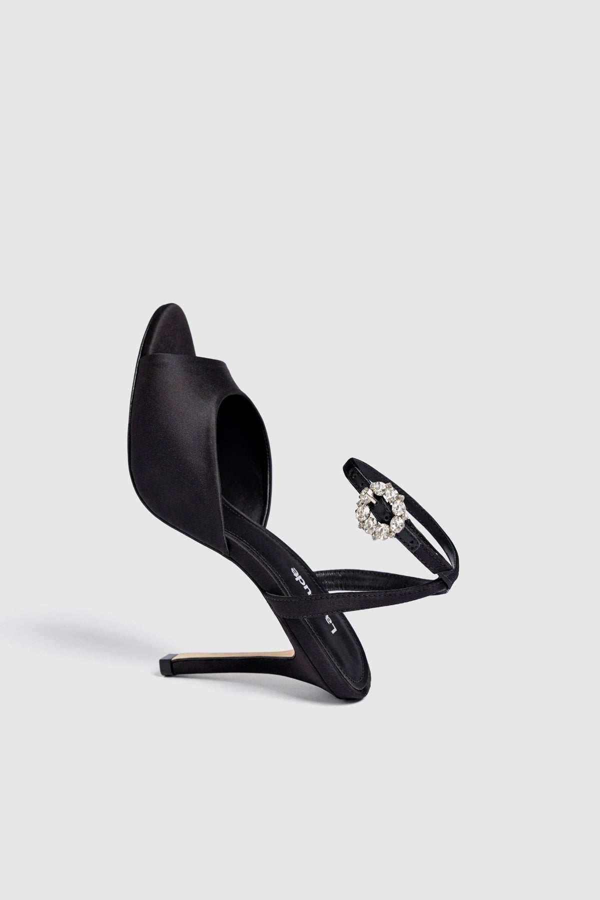 Jasmine Sandal Black Satin - Larroude