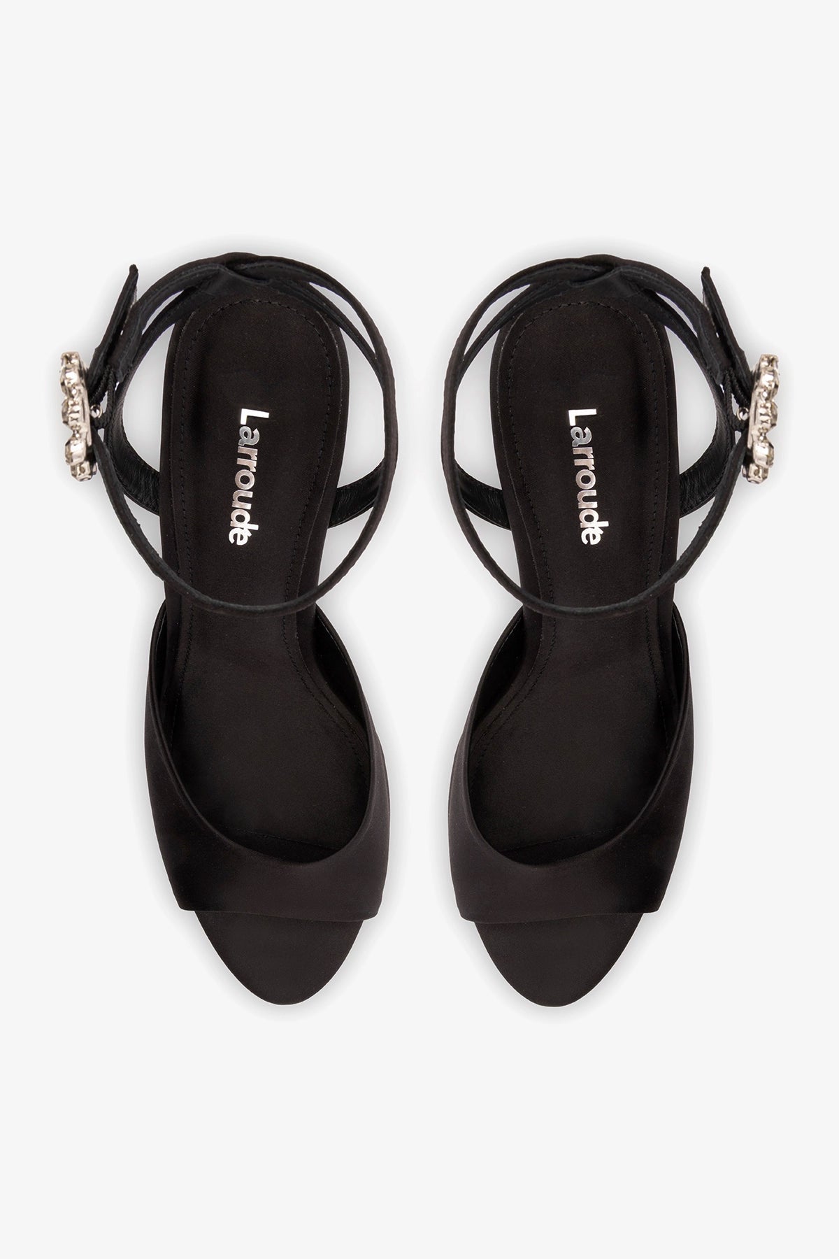 Jasmine Sandal Black Satin - Larroude