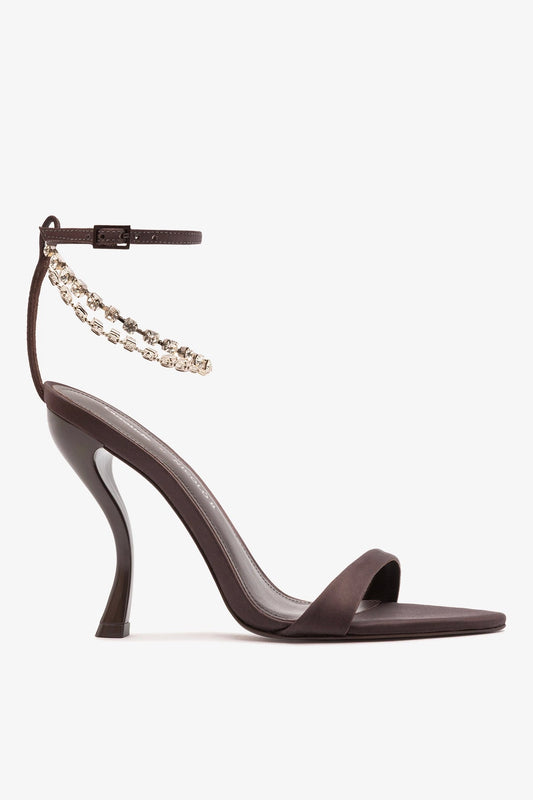 Larroudé x Nicolò B.: Nana Sandal Mahogany Satin - Larroude