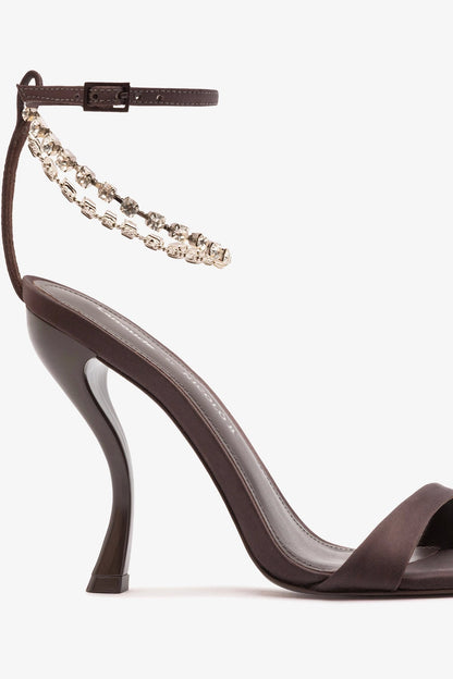 Larroudé x Nicolò B.: Nana Sandal Mahogany Satin - Larroude