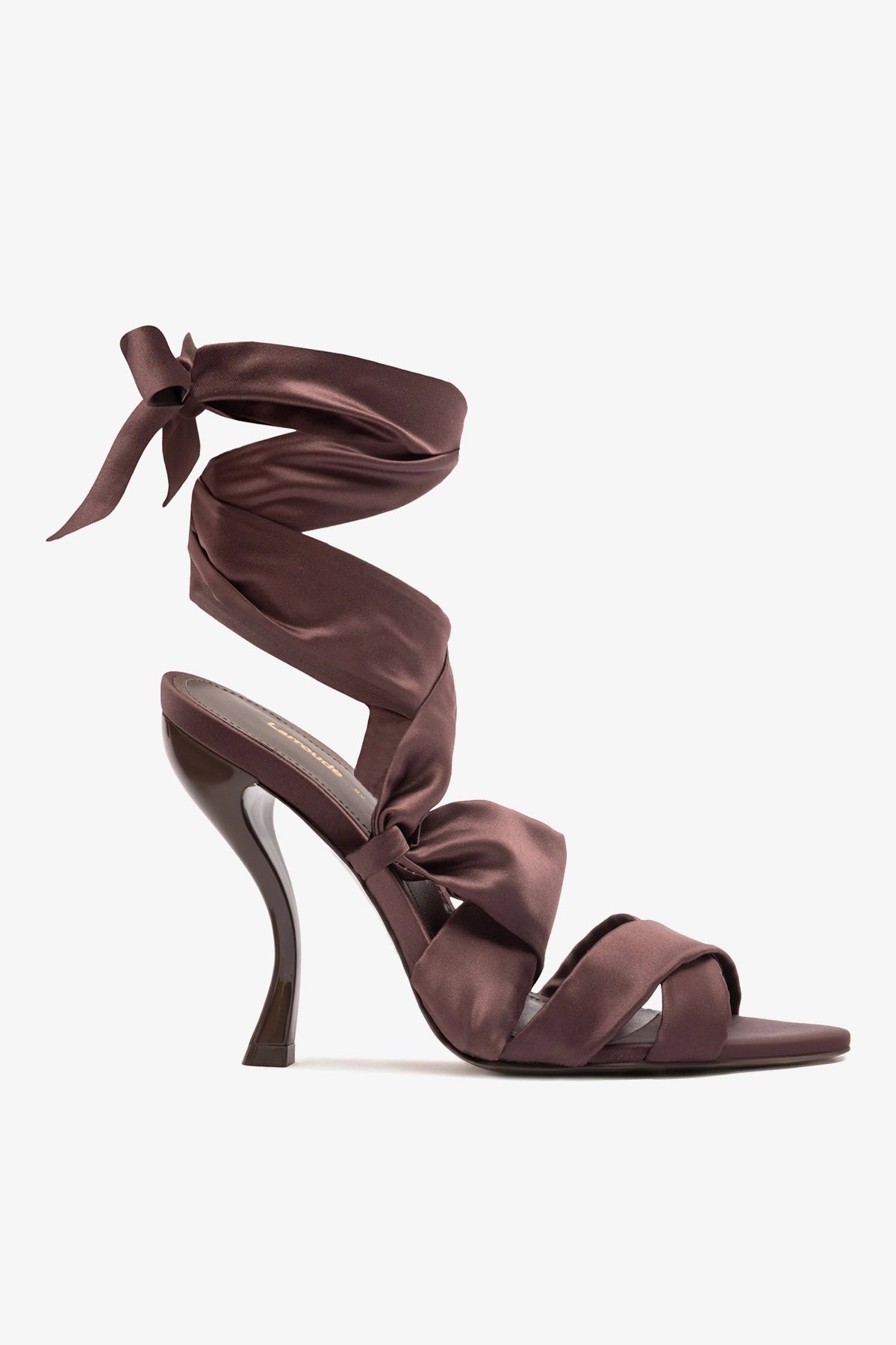 Larroudé x Nicolò B.: Dani Sandal Mahogany Satin - Larroude