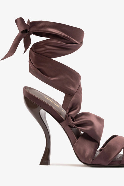 Larroudé x Nicolò B.: Dani Sandal Mahogany Satin - Larroude