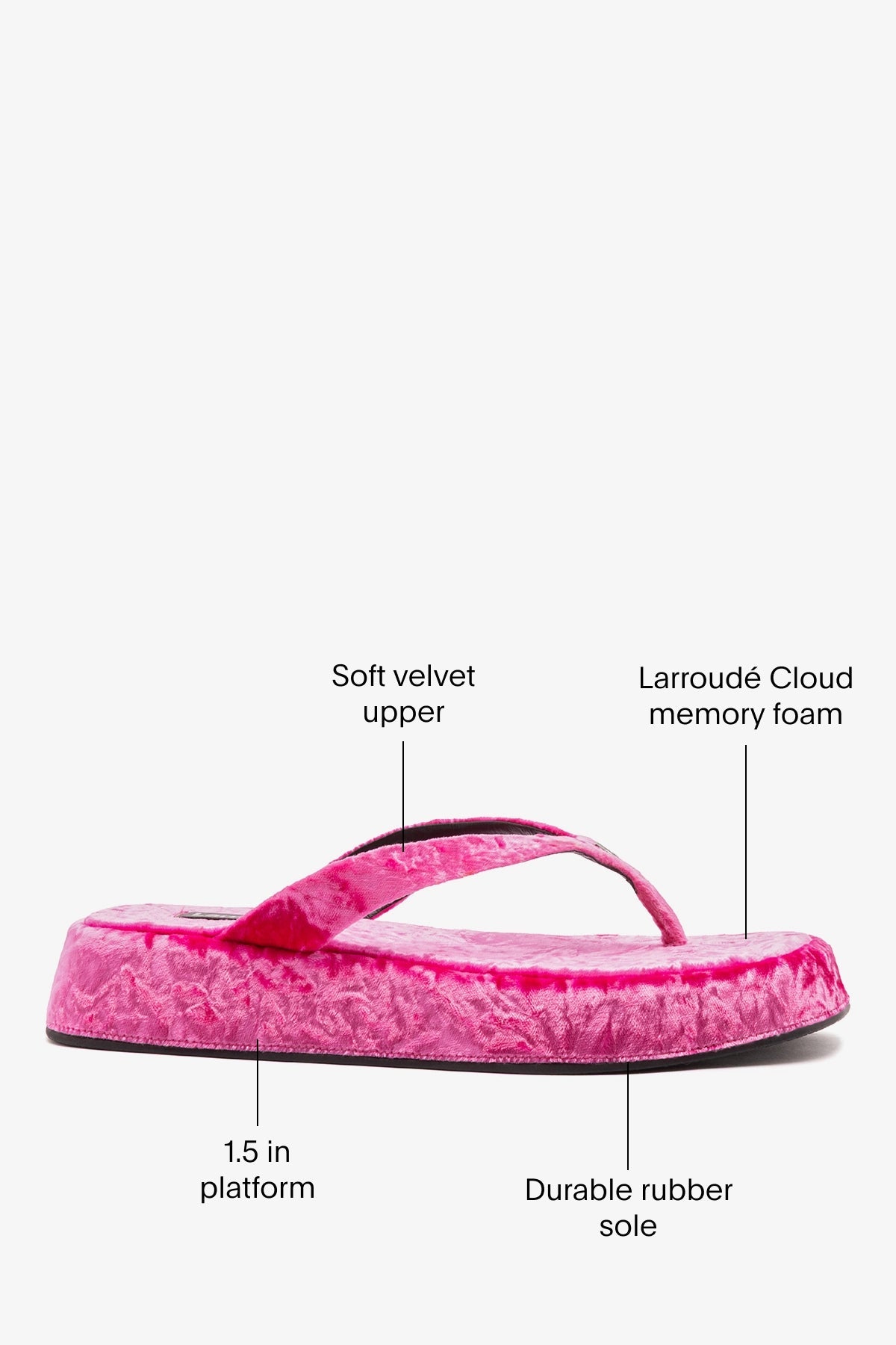 Roxy Thong Sandal Pink Velvet - Larroude