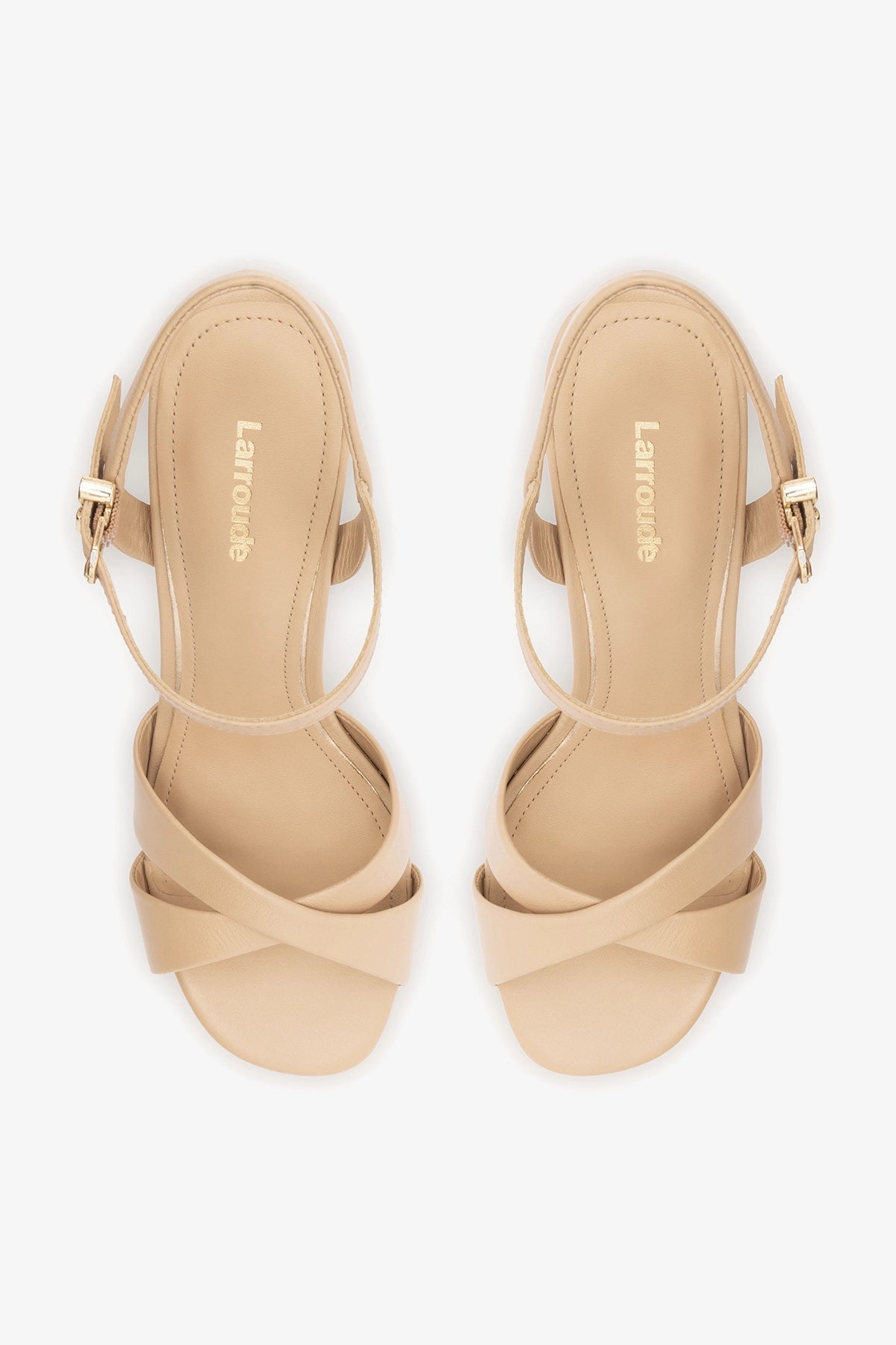 Bianca High Platform Sandal In Sand Leather - Larroude