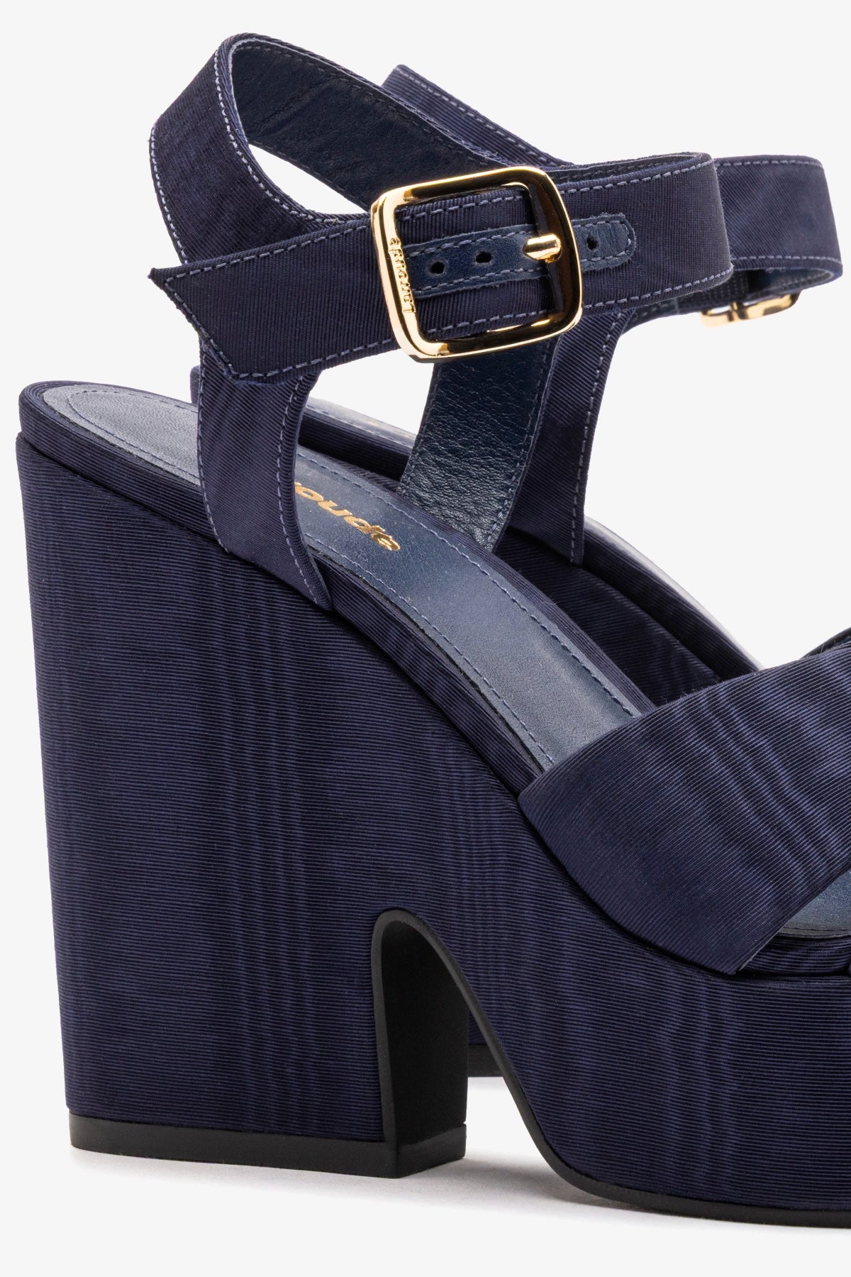 Cher Sandal In Indigo Leather - Larroude