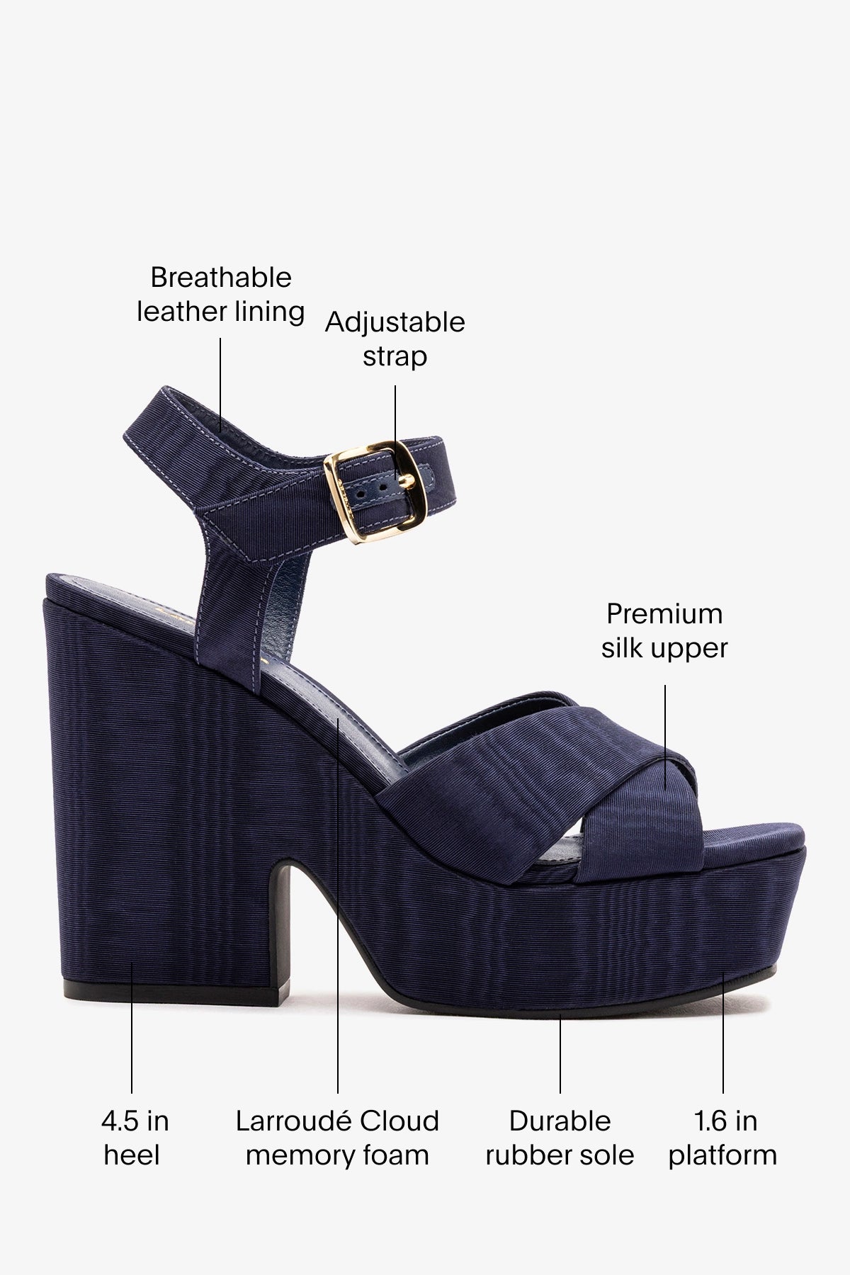 Cher Sandal In Indigo Leather - Larroude