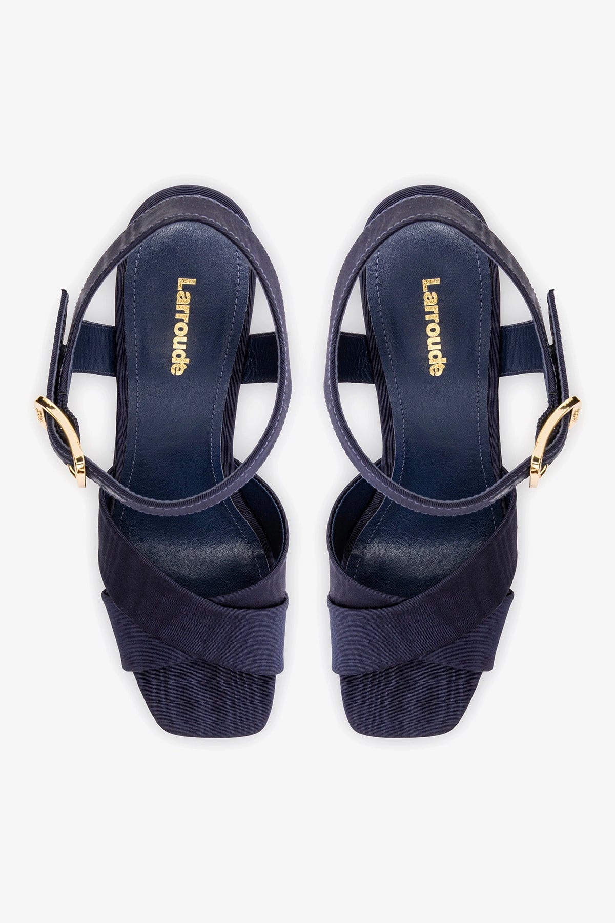 Cher Sandal In Indigo Leather - Larroude