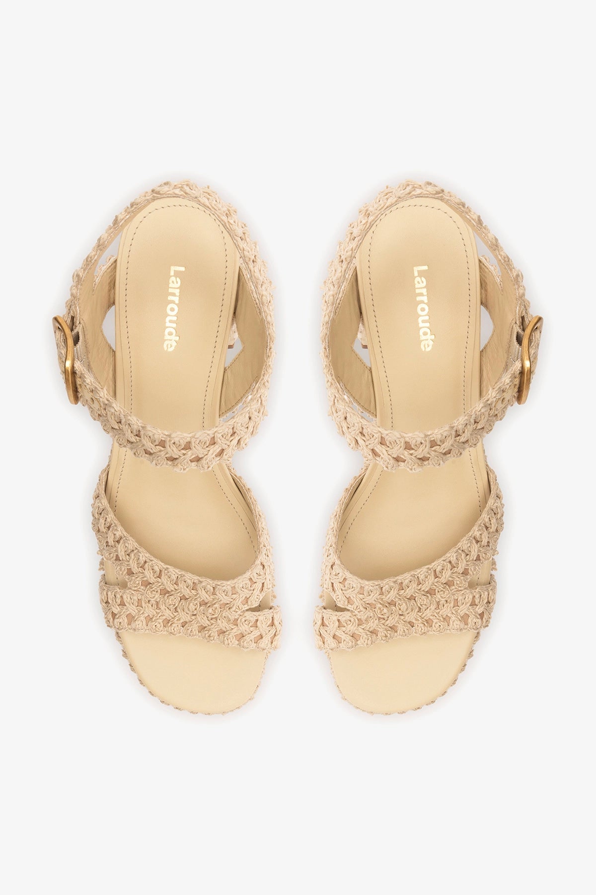 Jolene Low Sandal Natural Crochet - Larroude