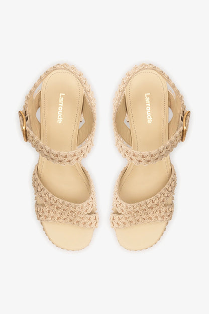 Jolene Low Sandal Natural Crochet - Larroude