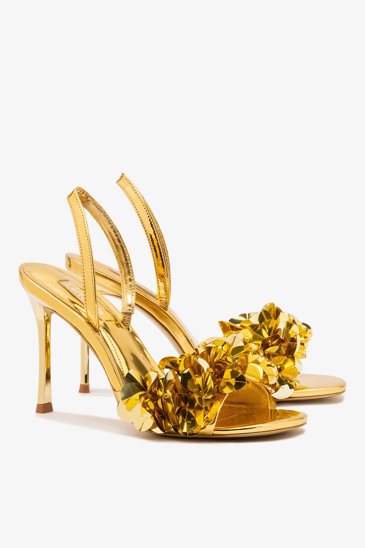 Morgan Sandal In Gold Specchio - Larroude