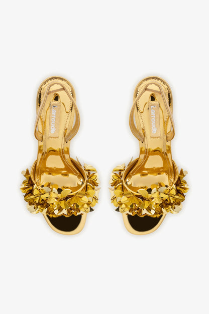 Morgan Sandal In Gold Specchio - Larroude