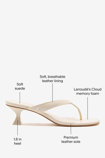 Gaia Low In Ivory Leather - Larroude