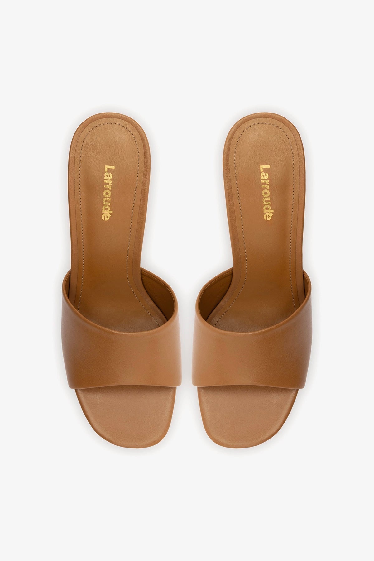 Dolly Mule Caramel Leather - Larroude