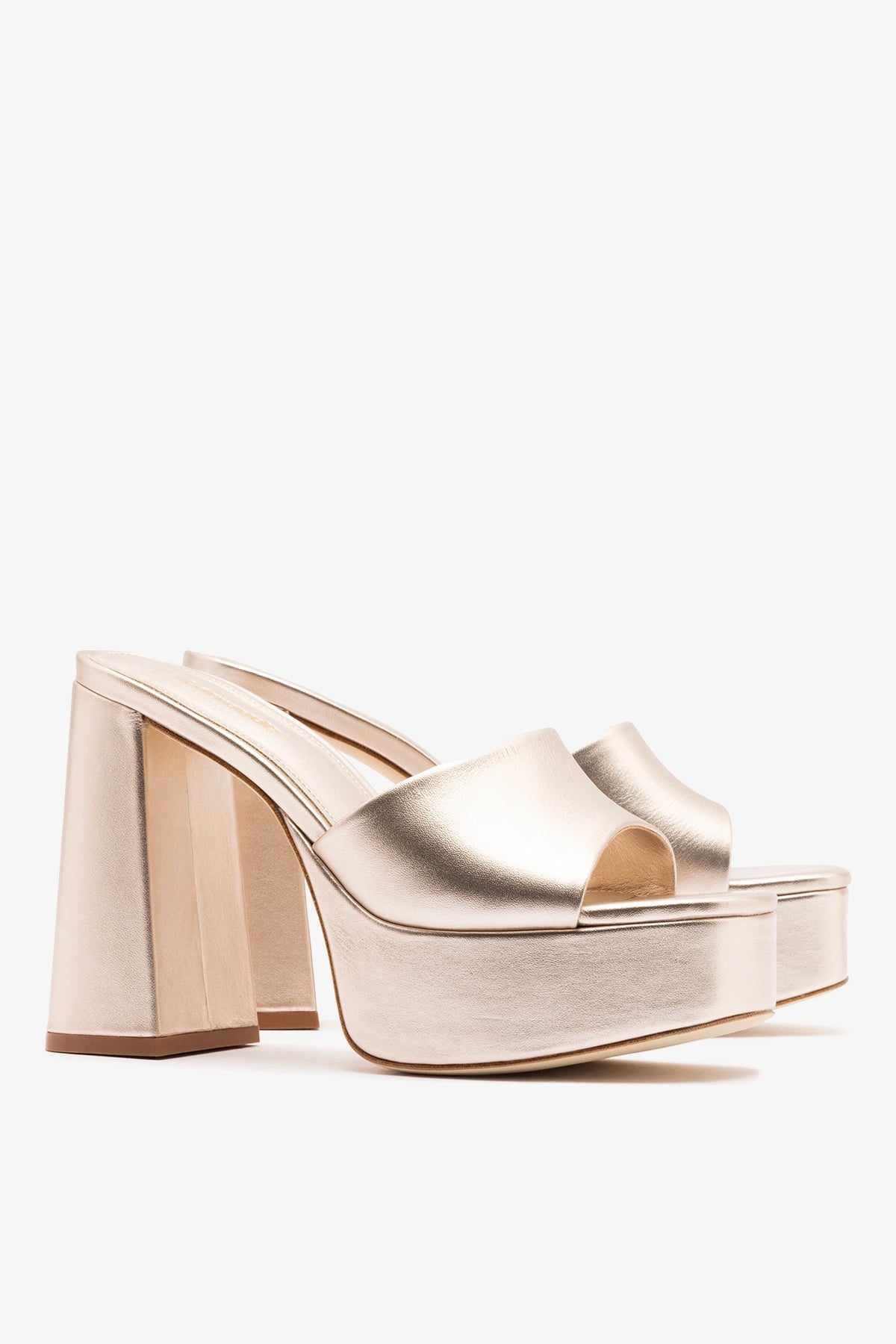 Dolly Mule Champagne Leather - Larroude