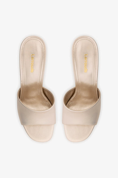 Dolly Mule Champagne Leather - Larroude