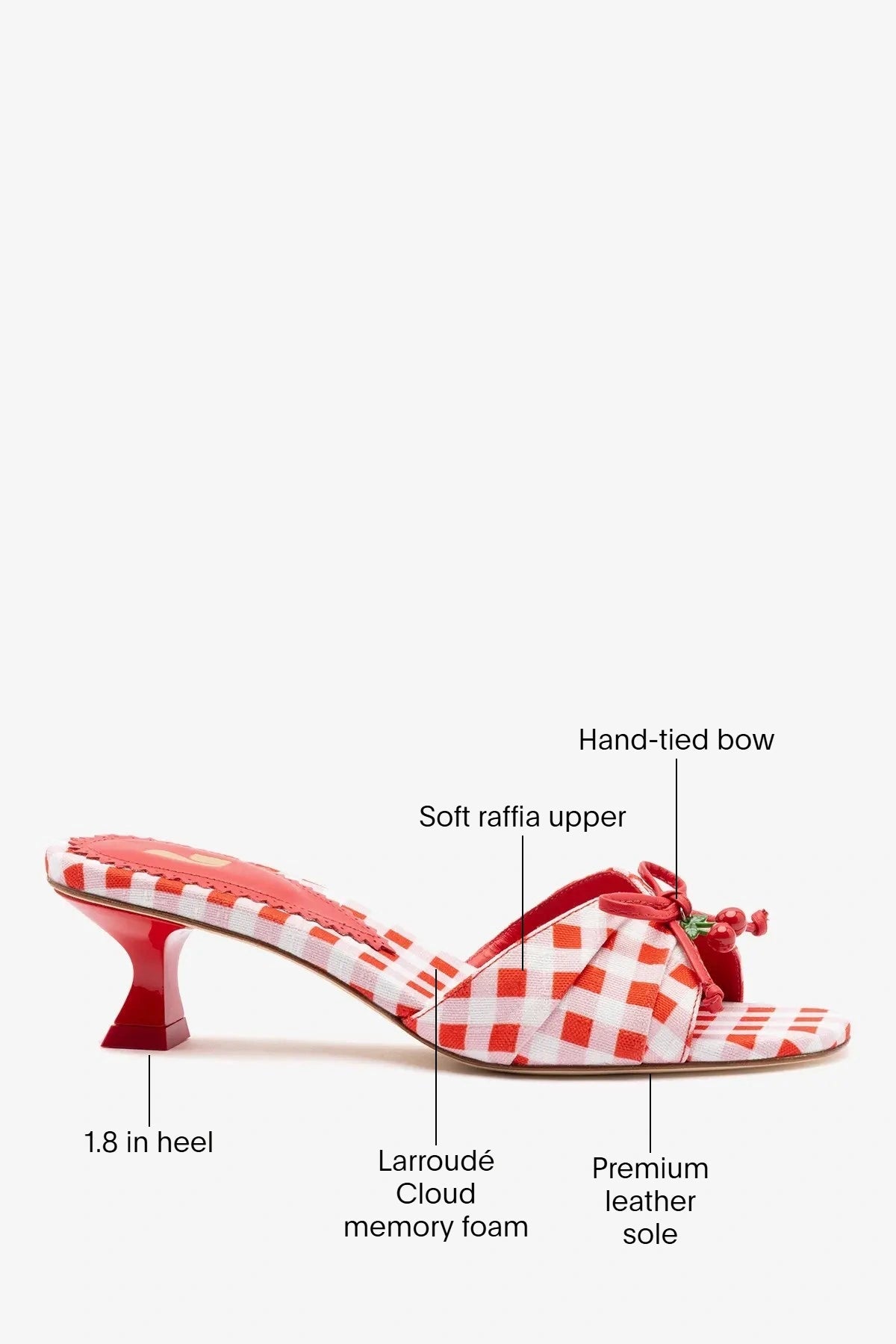Bardot Mule Scarlet Printed Fabric - Larroude