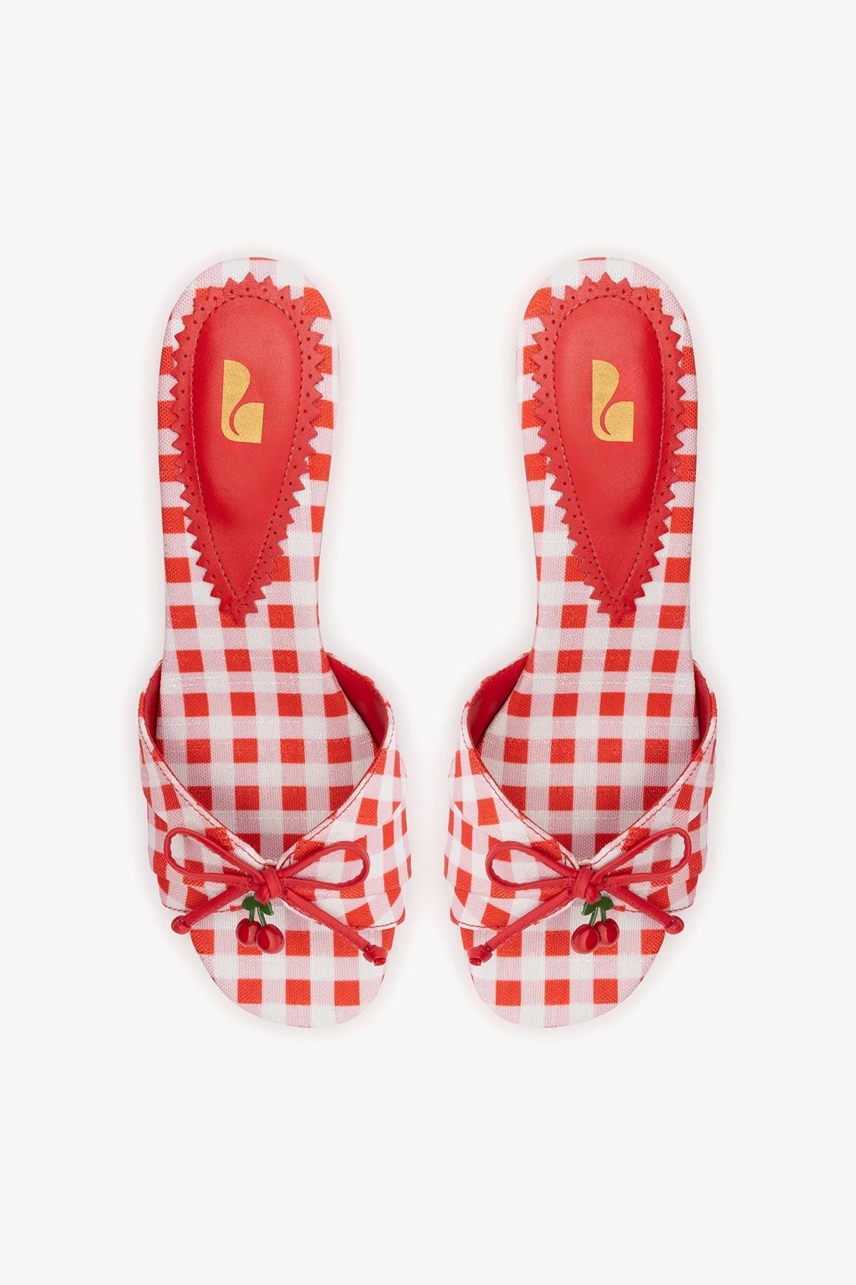 Bardot Mule Scarlet Printed Fabric - Larroude