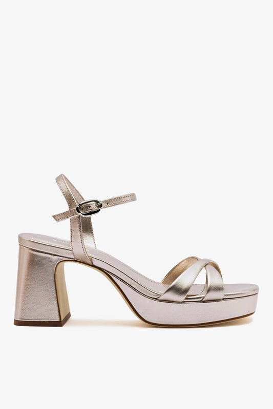 Bianca Low Platform Sandal Dusky Gold Leather - Larroude