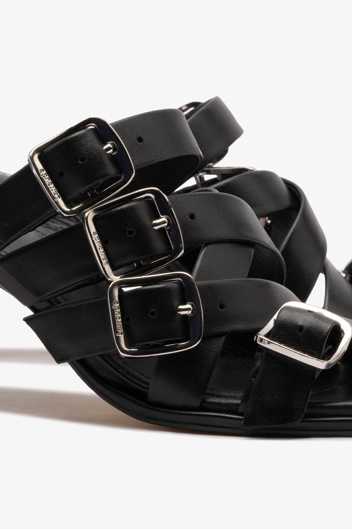 Patti Mule In Black Leather - Larroude