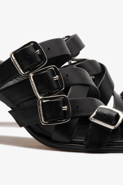 Patti Mule In Black Leather - Larroude