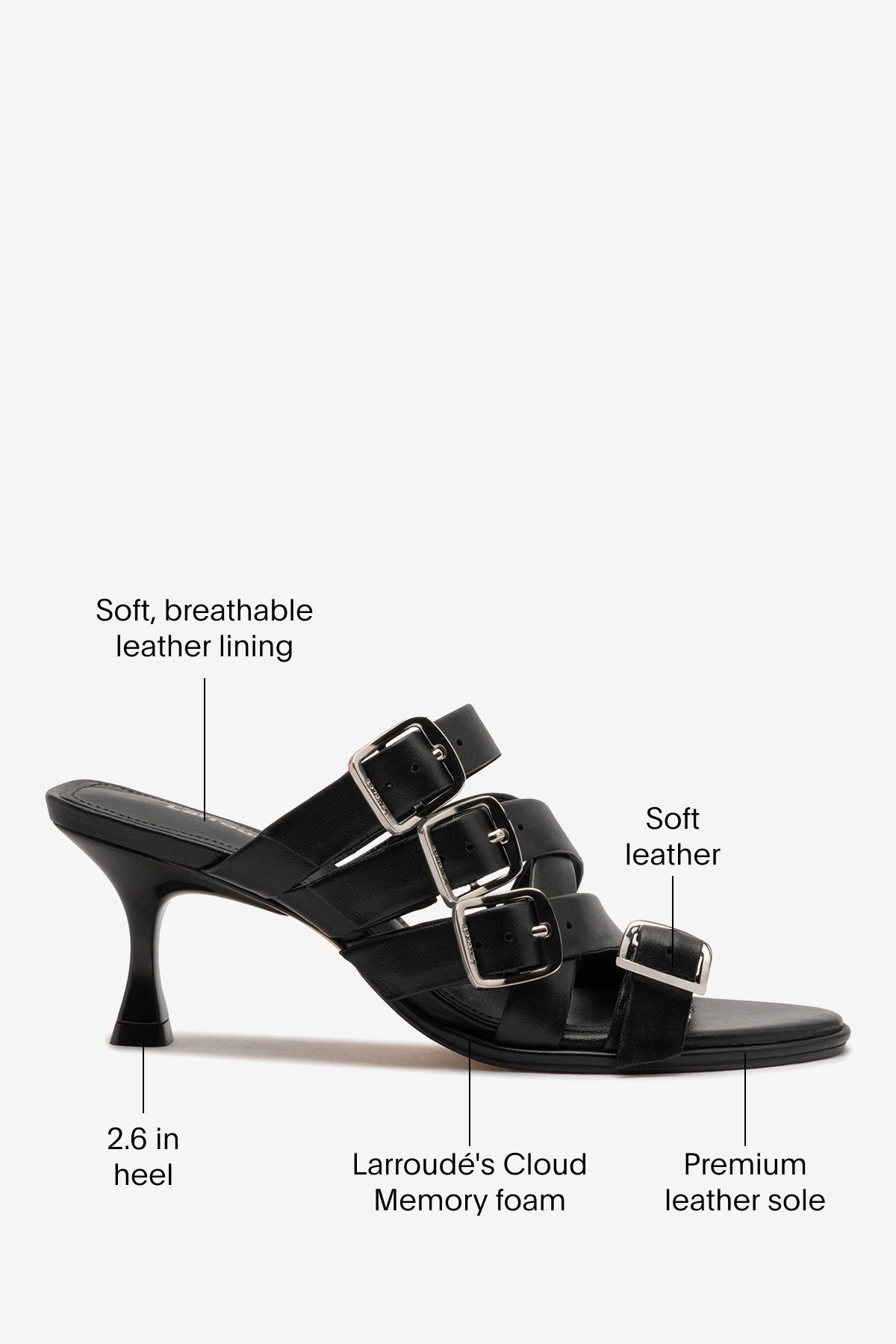 Patti Mule In Black Leather - Larroude