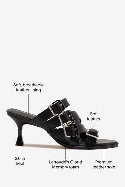 Patti Mule In Black Leather - Larroude