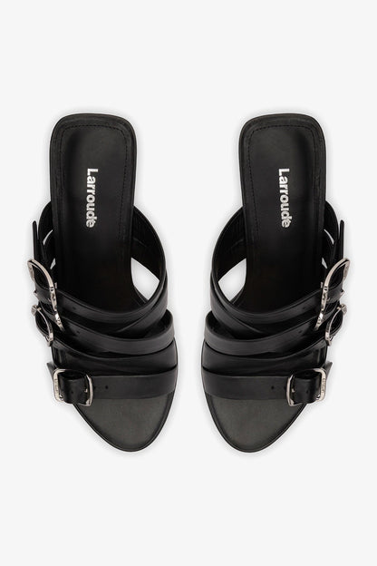 Patti Mule In Black Leather - Larroude